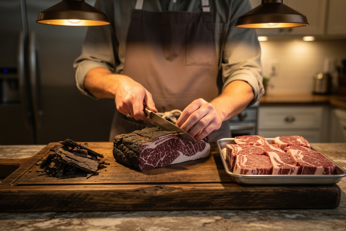 How to Trim a Dry-Aged Steak: Bark, Fat, and Portioning