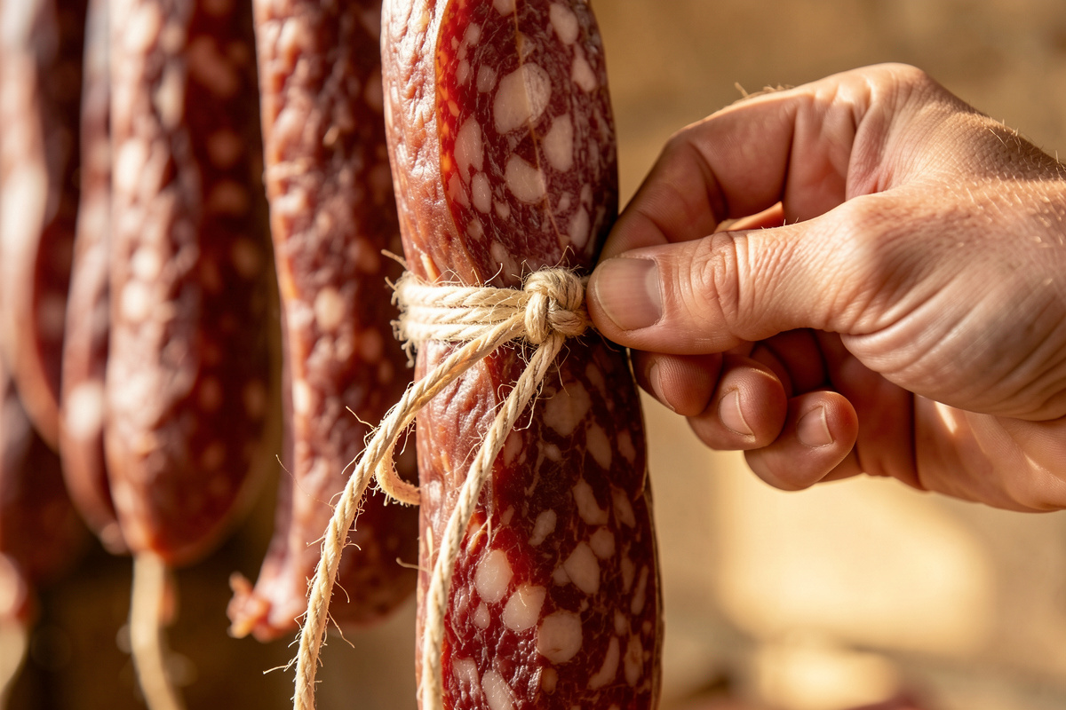 How to Tie and Net Salami for Even Drying